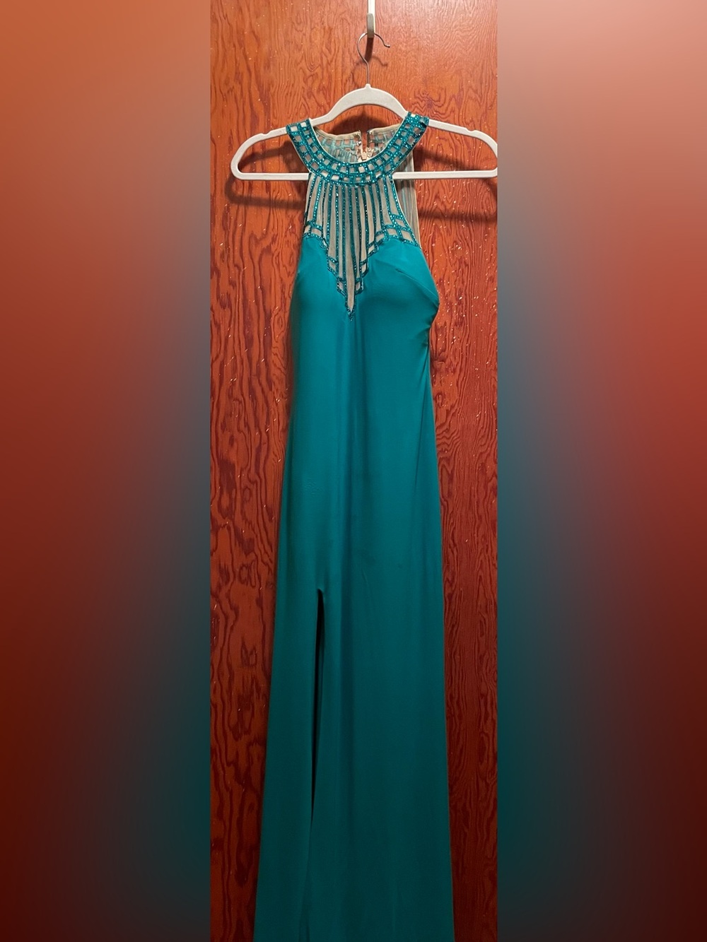 Teal Maxi Dress with Front Slit